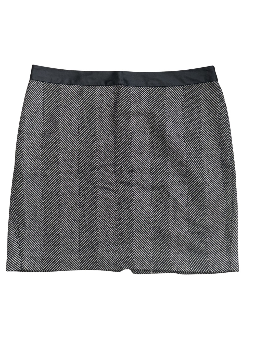 Banana Republic Herringbone & Leather Mini Skirt